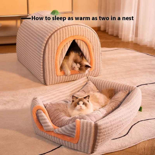 Plush House Nest Cat and Dog Bed
